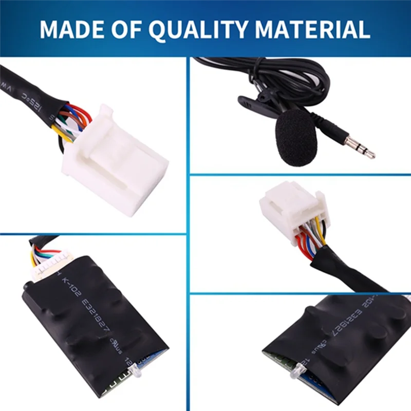 

Car Radio Audio Adapter Bluetooth Aux Cable Microphone Handsfree Music Interface