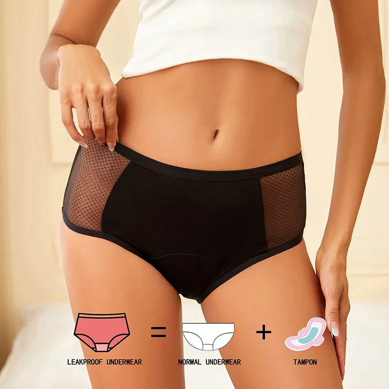 9088 4-Layer Leakproof Menstrual Period Panties Women Seamless Menstrual Briefs Plus Size Physiological Sanitary Lingerie