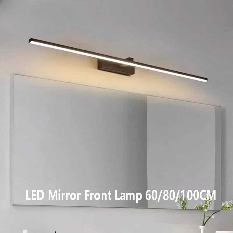 Modern LED Mirror Front Lamp 40/60/80/100cm Long Strip Led Wall Light for Bathroom Washroom Kitchen Indoor Luminaire Lustre