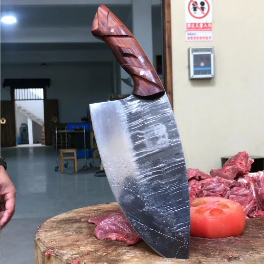 

8,5-дюймовый мясной нож, нож шеф-повара, нож для нарезки, кованый ручной работы, кухонный нож с деревянной ручкой для резки овощей и мяса