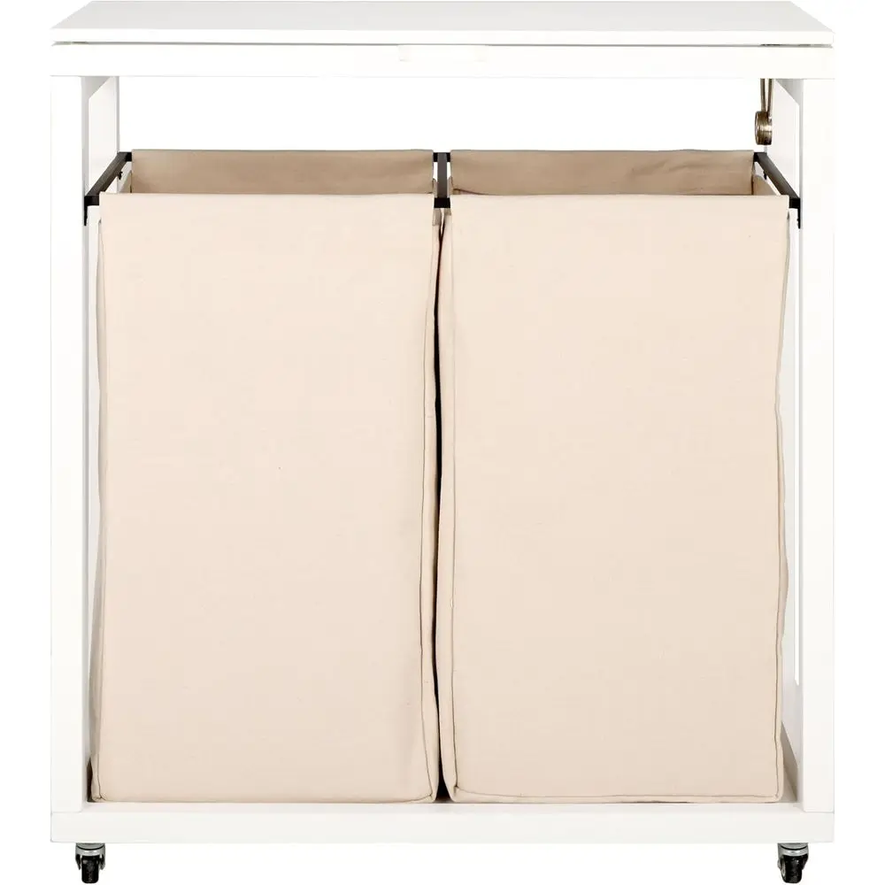 

Leanna Белая/Бежевая корзина для белья с 2 отделениями и колесиками