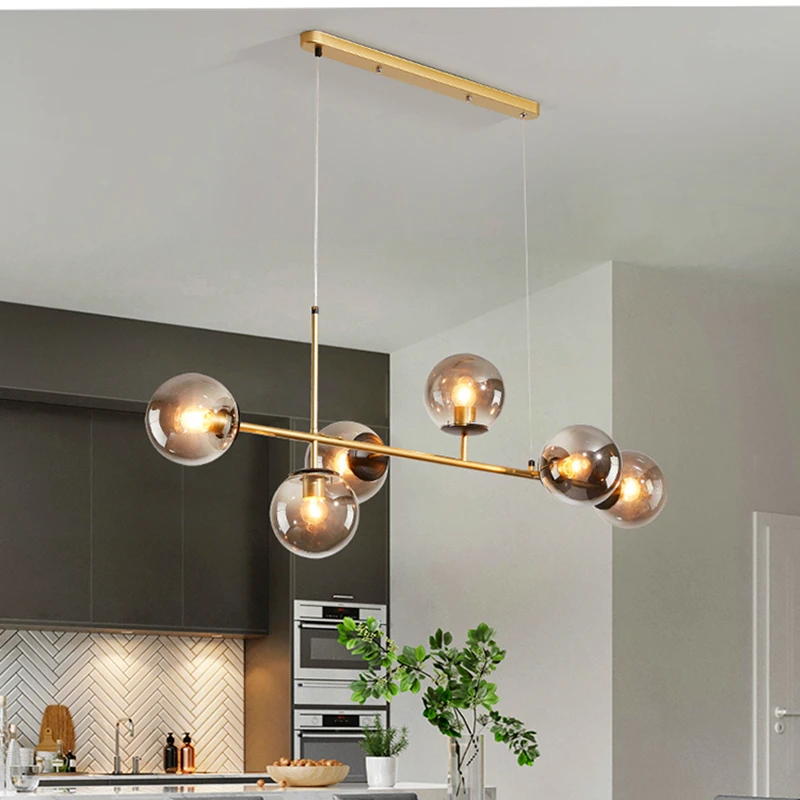 

Iron Led Pendant Lights Glass Ball Lamp Shades Hanging Lamp Home Decoration Accessories Living Dine Room Kitchen Lustre Fixtures