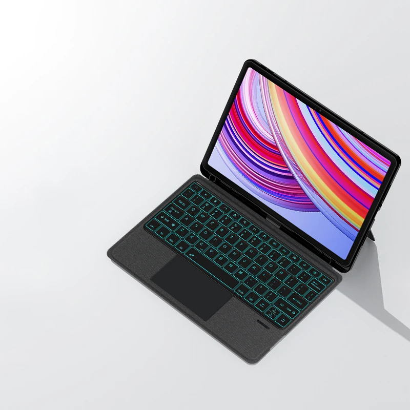 Ajauyu backlight teclado mágico para xiaomi redmi pad pro 12.1 polegada folio caso inteligente português espanhol árabe teclado capa