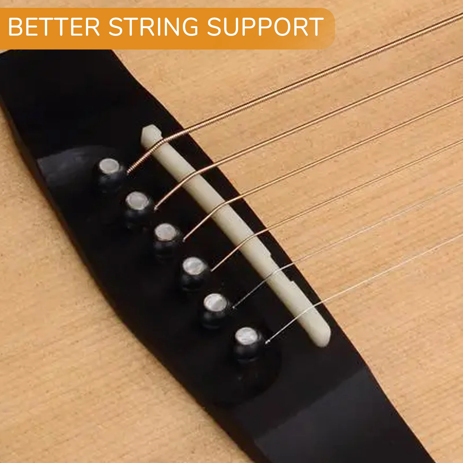 

100Pcs Guitar Nut Plastic Sturdy Lightweight Guitar String Support Replacement Bridge Parts Bass Electric Guitar Lower Nut