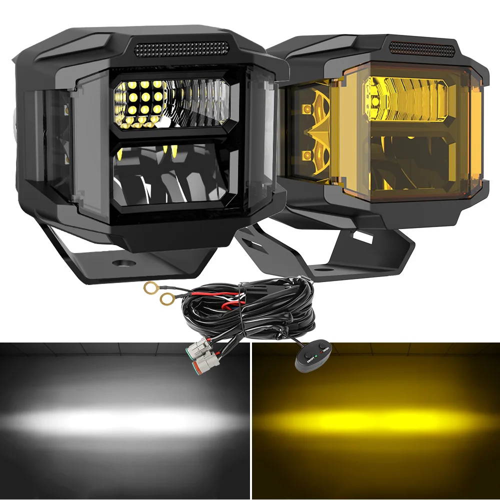 Dual Color 72W LED Work Light car Auto Fog Light For Truck SUV ATV