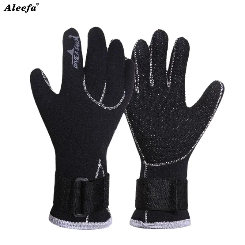 Dive&sail 3mm Neoprene Diving Gloves with Magic Buckle Belt for Scuba Diving, Snorkeling, Fishing, and Water Sports