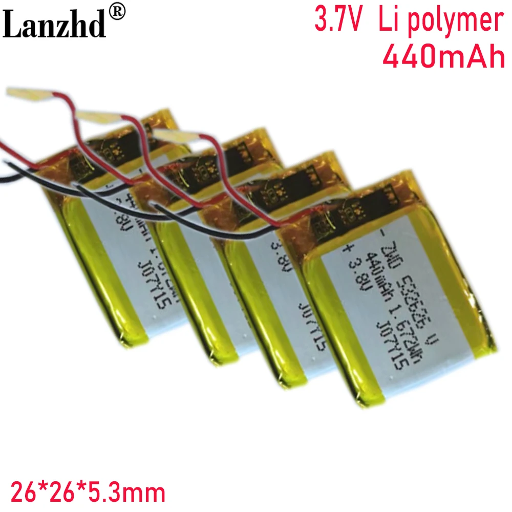 3.8V rechargeable cell 532626 polymer lithium battery 440MAH For watch battery Smart wearable medical device