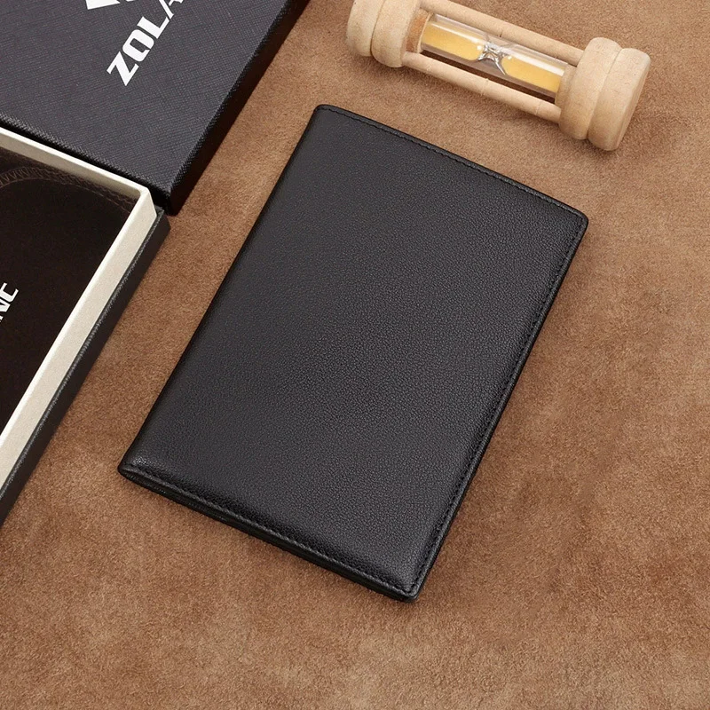 RFID Blocking Passport Holder Travel Wallet Slim Top Grain Nappa Leather Credit Card Case Boarding Pass Protector for Men Women