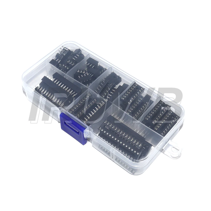 66PCS with Box DIP-6 DIP-8 DIP-14 IC Connector DIP IC Sockets Adaptor Solder Type Socket Kit 6 8 14 16 18 20 24 28 Pin