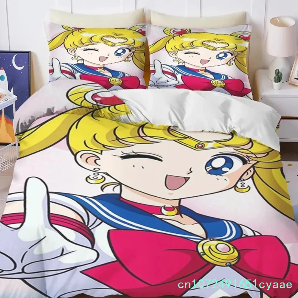 2024 New Sailor Moon Bedding Set,Japanese Anime Sailor Moon Bedding Set,Beautiful Girl Quilt Cover Cute Printing Duvet Home