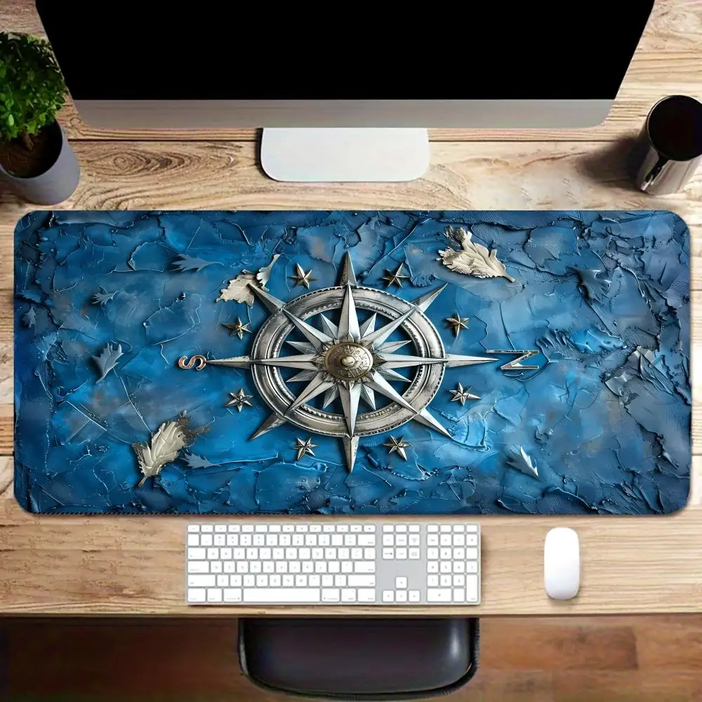 

XXL Vintage Steampunk Compass Design Mouse Pad Large Gaming Offices Desk Mat AntiSlip Stitched Edges for Gamers and Home Office