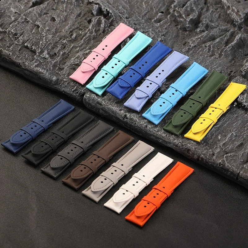 For Blancpain Fifty Fathoms‌ Strap Customized FKM Rubber Bracelet Fluororubber Wristband Swatch Belt Waterproof Watchband 20mm