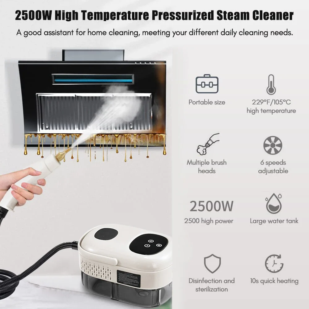 2500W Steam Cleaner High temperature Jet Washer Range Hood for Kitchen Air Conditioner Car Cleaning Machine Home Appliances 220V