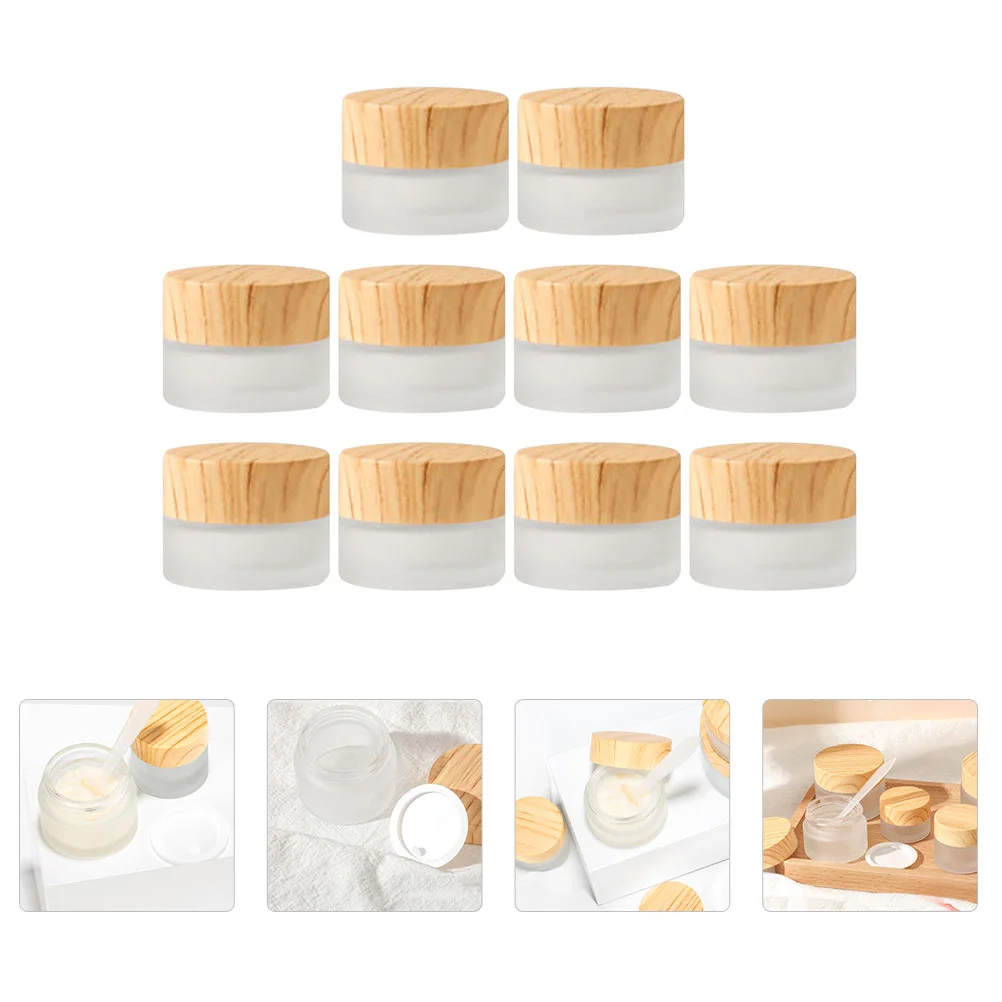 

10 Pcs Cream Bottle Cosmetics Dispenser Make up 35x35cm Eye Canister Jars White Glass Facial Makeup Sample Bottles Travel