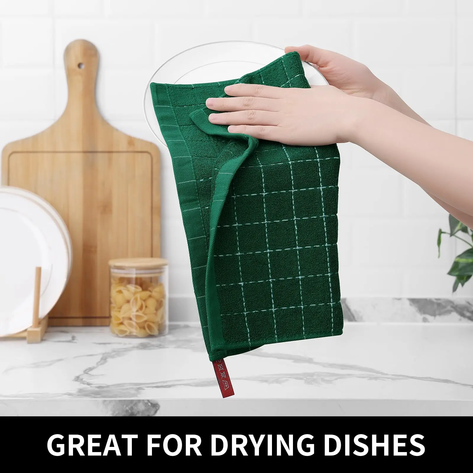 

Olanly Cotton Reusable Daily Dish Towels Super Absorbent And Soft Suspended Terry Cloth Durable Home Cleaning Towels For Kitchen