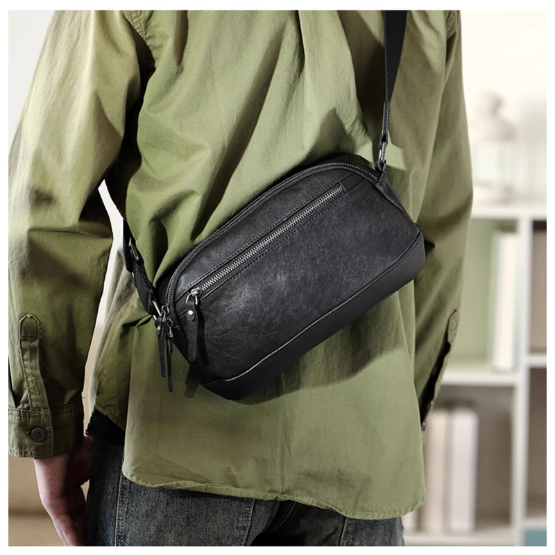 SENOFAN New Messenger Shoulder Bag Man Original Cowhide Leather Brand Designer Travel Ipad Bag Male Pillow Sling Crossbody Sack