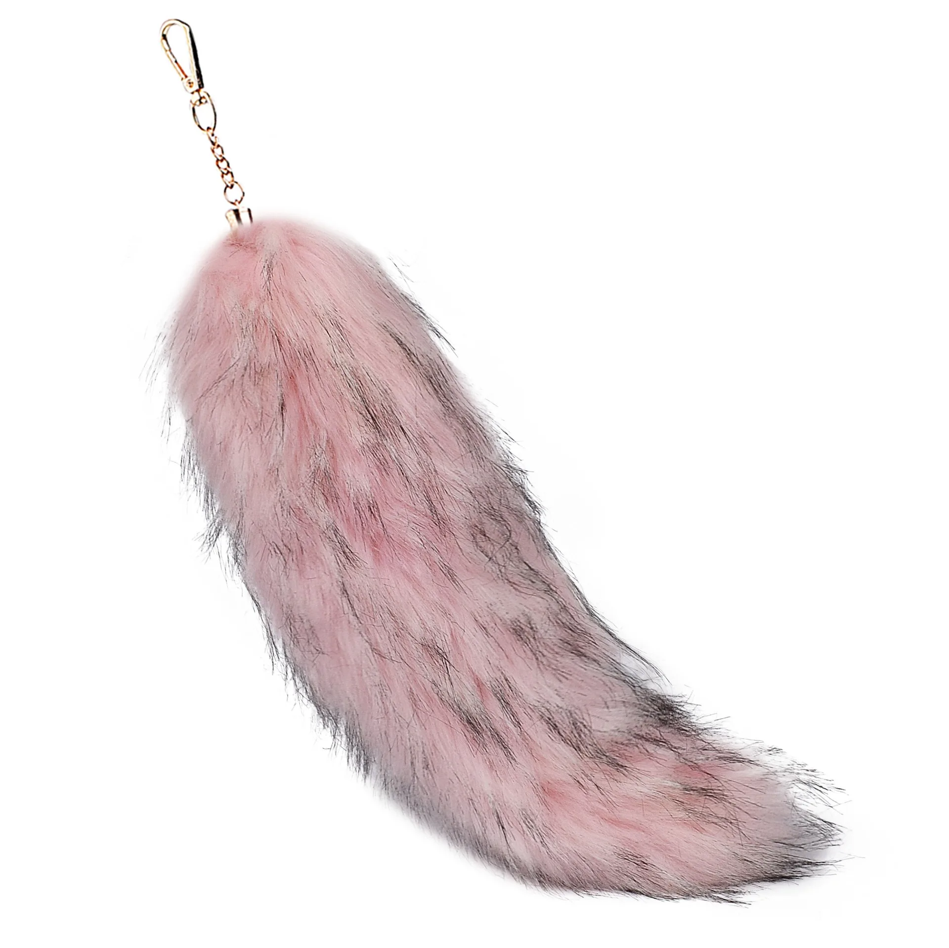 Plush-Faux Fox Raccoon Tail Keychain Furry 2025 Chic Y2k Beautiful Accessory Length 40cm Car Keychains For Women