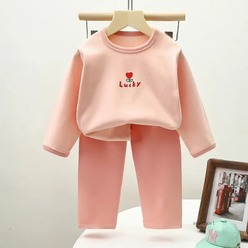 Children Long Sleeved Suit Fashion Kids Girl Home Clothes Two-piece Pajamas Soft Comfort Baby Underwear Outfits