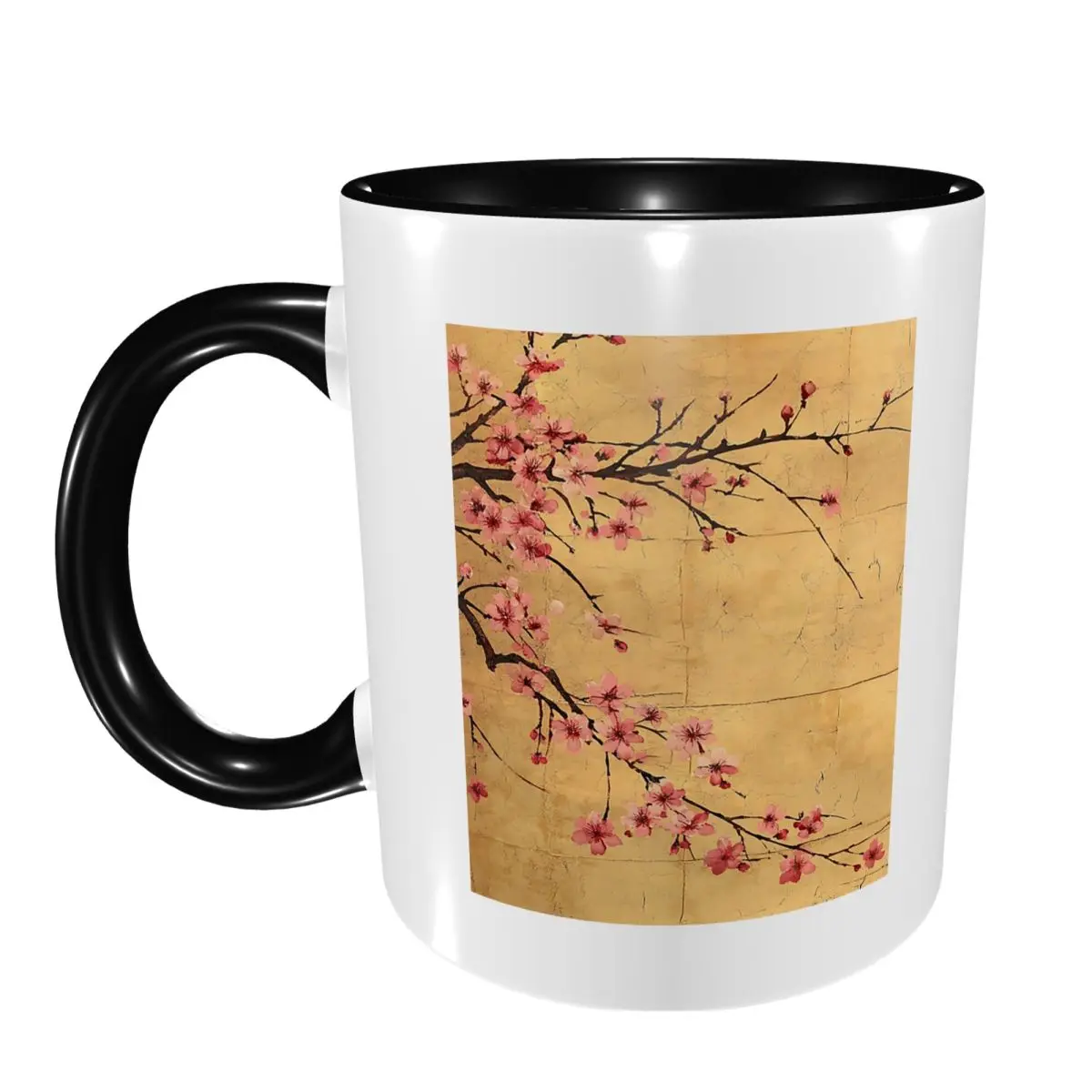 Sakura Cherry Blossom Japanese Flowers Mug Funny Ceramic Coffee Cups Tea Mugs Milk Cup Drinkware Gifts for Woman Man