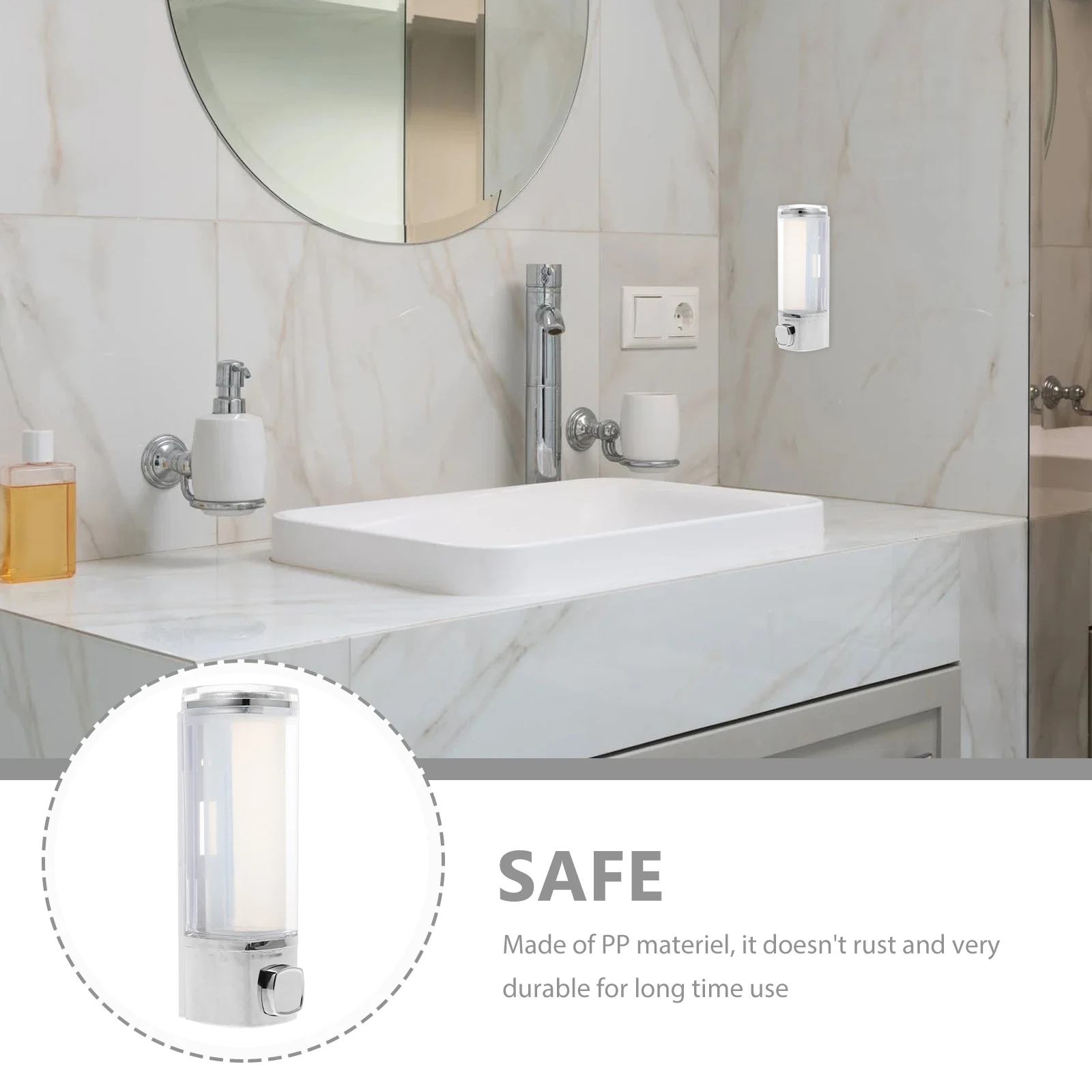 

Refillable Wall Mounted Plastic Dispenser Box For Shampoo Conditioner Cleanser Shower Gel Eco Friendly Reusable Home