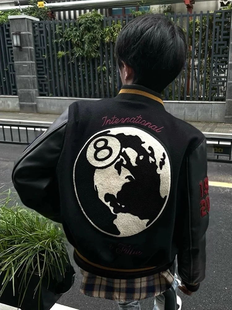 

Мужская бейсбольная куртка Street Sle American High Street в стиле Street Vibe, с вышивкой, из хлопка, для молодежи