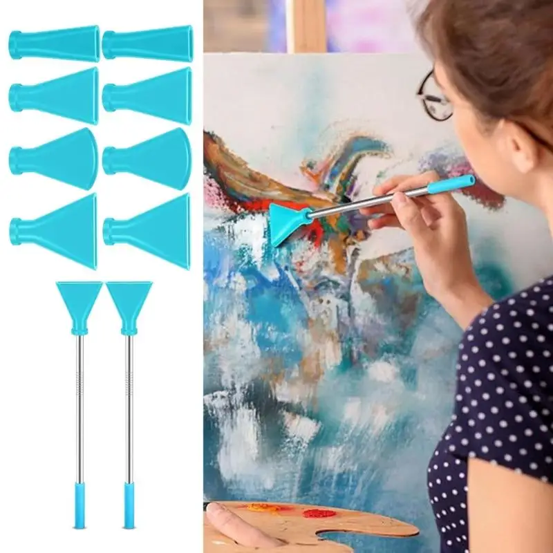 

12Pcs Artistic Blowing Accessories Multi Size Nozzles Stainless Steel Straws for Dutch Pouring Crafts Paint Supplies