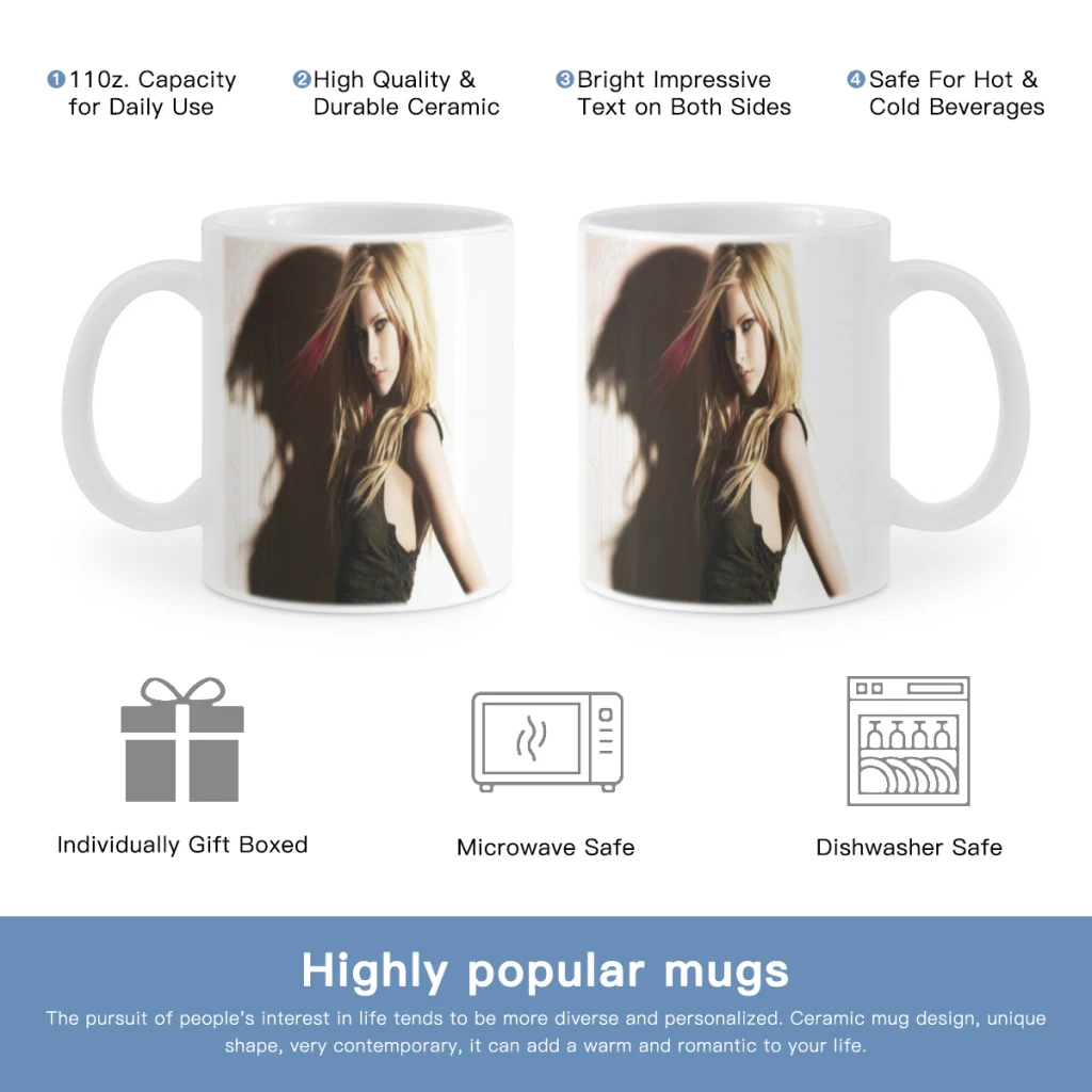 

Star Singer Avril Lavigne Free shipping Ceramic Cup Coffee Oatmeal Breakfast Cup Creative Personality Mug