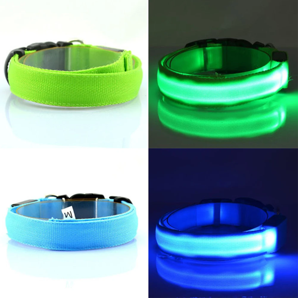 LED Dog Collar Glowing Up Anti-lost Pet Products Night Safety Collars with Batteries Pet Necklace Glow Collar for Small Dogs Cat