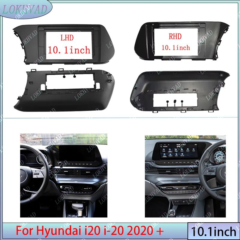 Car Radio Fascias Frame For Hyundai I20 I-20 2020+ 10 Inch Stereo Harness Power Cable Adapter Mount Kit