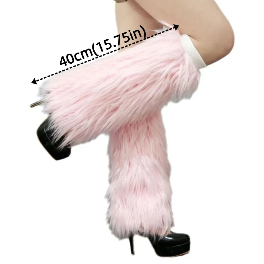 Women's Furry Leg Soft Faux Fur Boots Leg Warmers Product Presentation