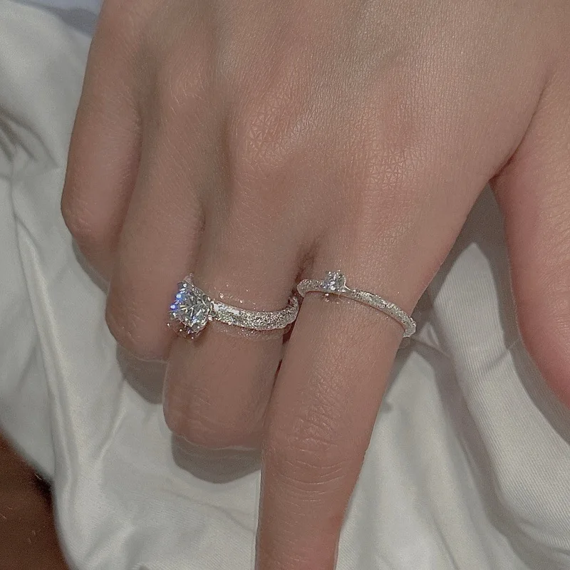 [Cciris.Com] S925 Silver Sparkling Ring Japanese Vintage Minimalist Wholesale Stacking Jewelry for Women 3