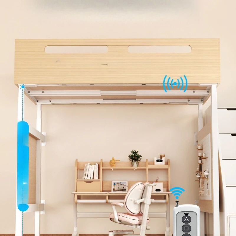 

Small apartment electric lift bed elevated household automatic lift frame smart adult children