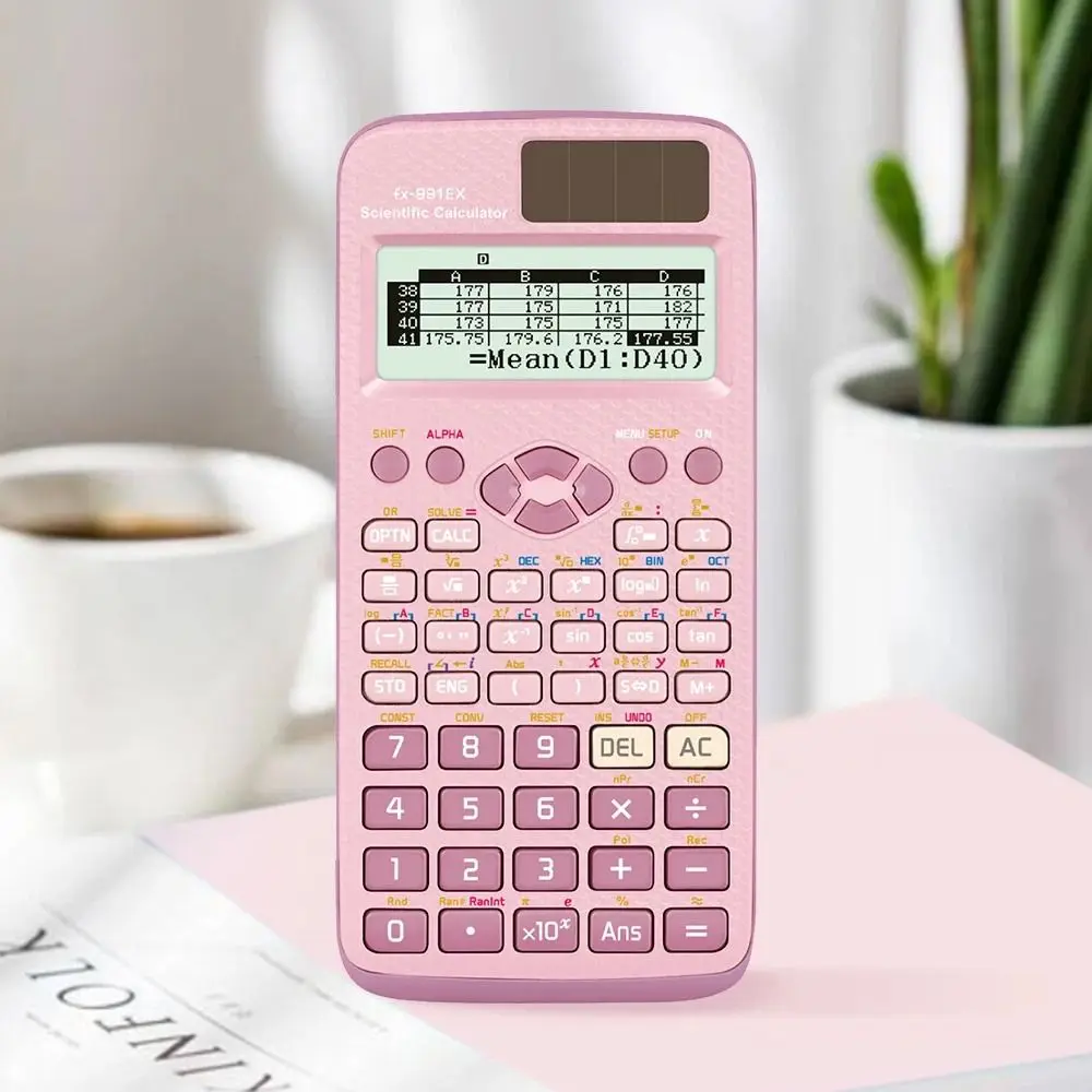 Multifunctional 552 Functions Battery Power Scientific Calculator Advanced Features Pink/blue/black FX-991EX Calculator