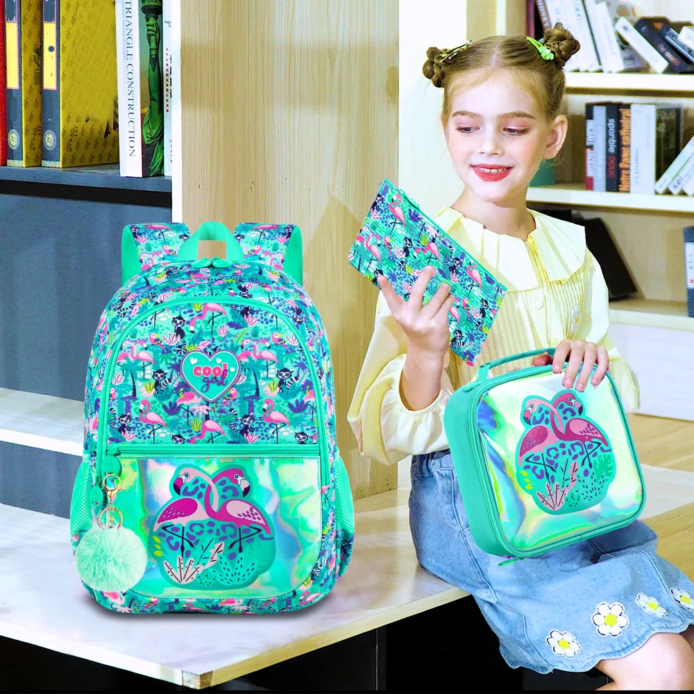 3Pcs Backpack for Girls, 16.5\