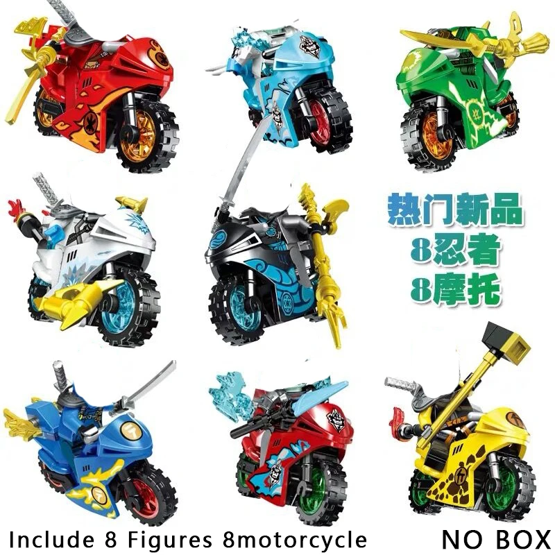 Figurines Ninja blocs de construction de moto Lloyd Kai Jay Zane modèle briques enfants Kits cadeau pour les enfants