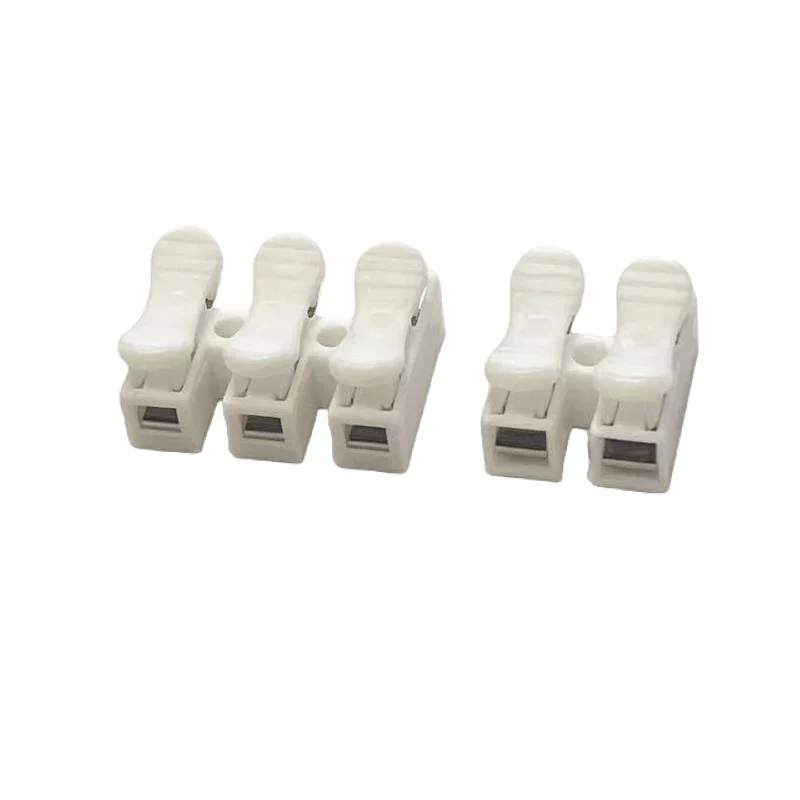 1pcs/10Pcs CH-2 CH-3 Spring Wire Quick Connector 2P 3P Electrical Crimp Terminals Block Splice Cable Clamp Easy Fit Led Strip