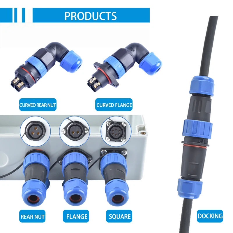 LD20 IP68 Waterproof Connector No Soldering Cable Connector Plug & Socket Male And Female 2 3 4 5 6 7 Pin Docking Aviation Plug