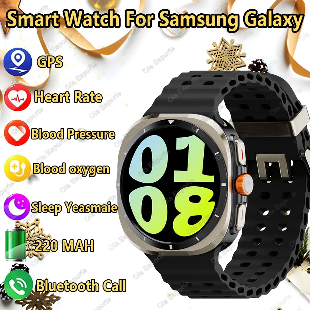 For Samsung Watch 7 Ultra 47mm Smart Watch IP68 Waterproof Bluetooth Call Compass Smartwatch for Men Women 1.43