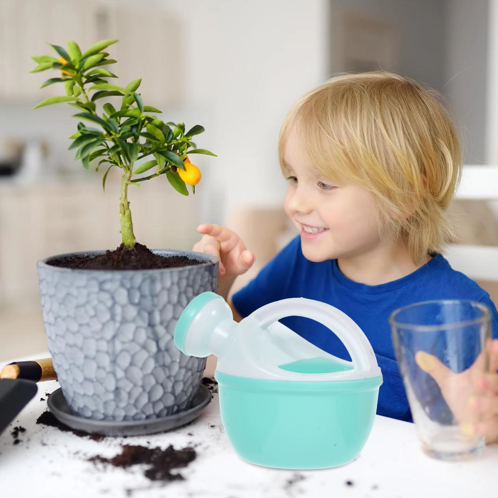 

Children Watering Can Plastic Flower Pot Garden Supply Cartoon Durable Ergonomic Small Houseplants Desk Easy Sprinkler Tool Bath
