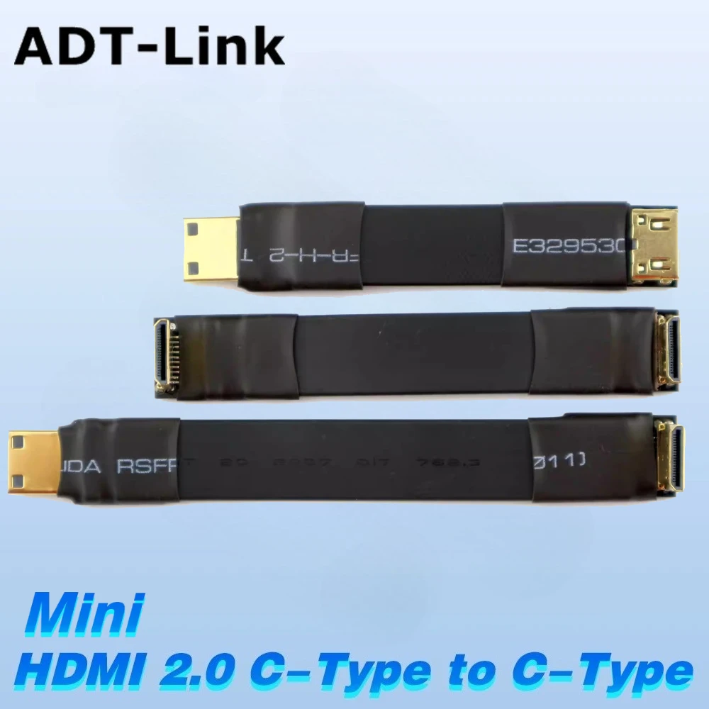 Ribbon FPV Mini HDMI-Compatible Connector Flexible Flat Cable Raspberry Pi 4 Mini-HDMI to Mini-HDMI Male to Male 90 Degree FFC