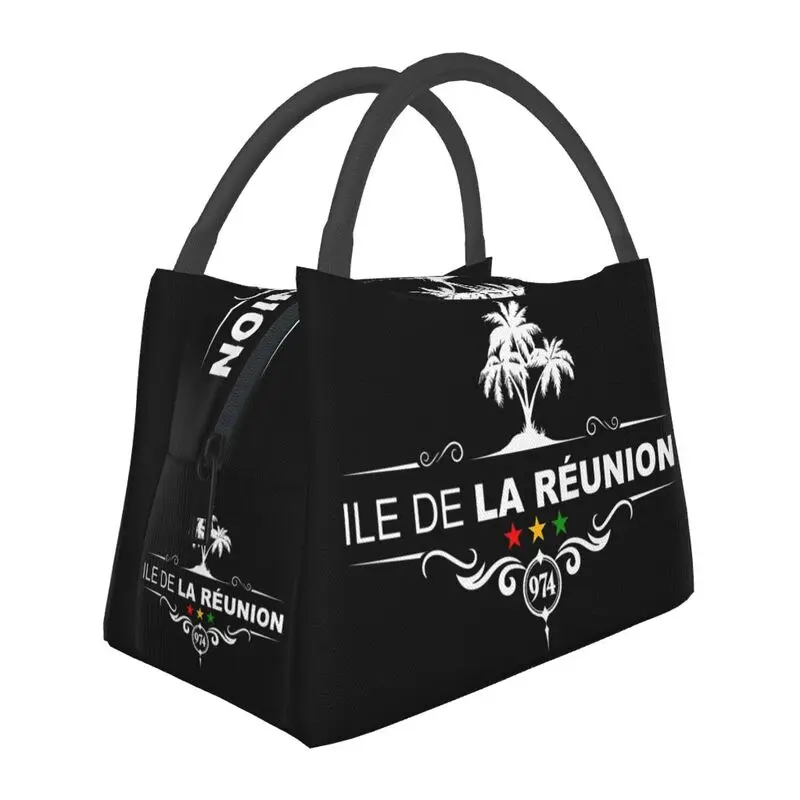 

Custom Reunion Island 974 Lunch Bags Men Women Cooler Thermal Insulated Lunch Box for Office Travel