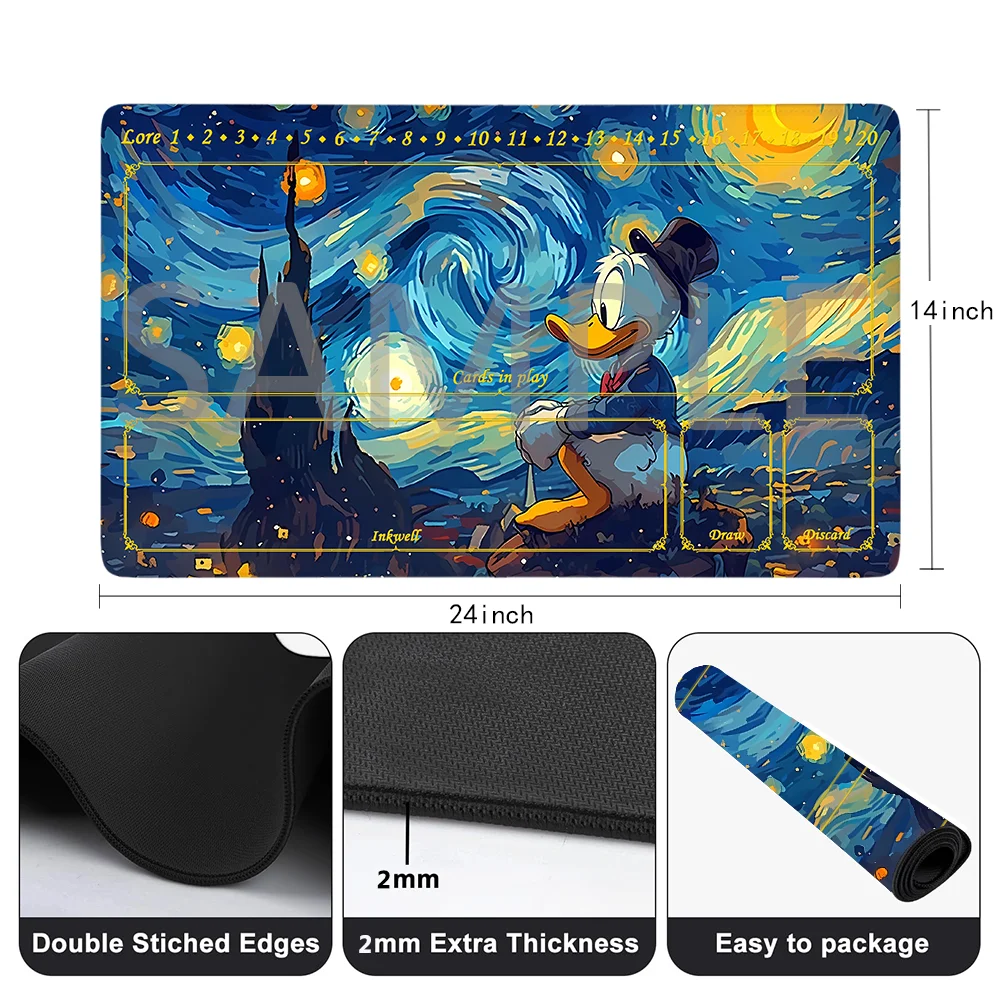 Imagem -02 - Lorcana-trading Card Game Protective Mats Durável Mouse Pad Resistente a Riscos Bolsa de Armazenamento Gratuito Tamanho 24 x 14