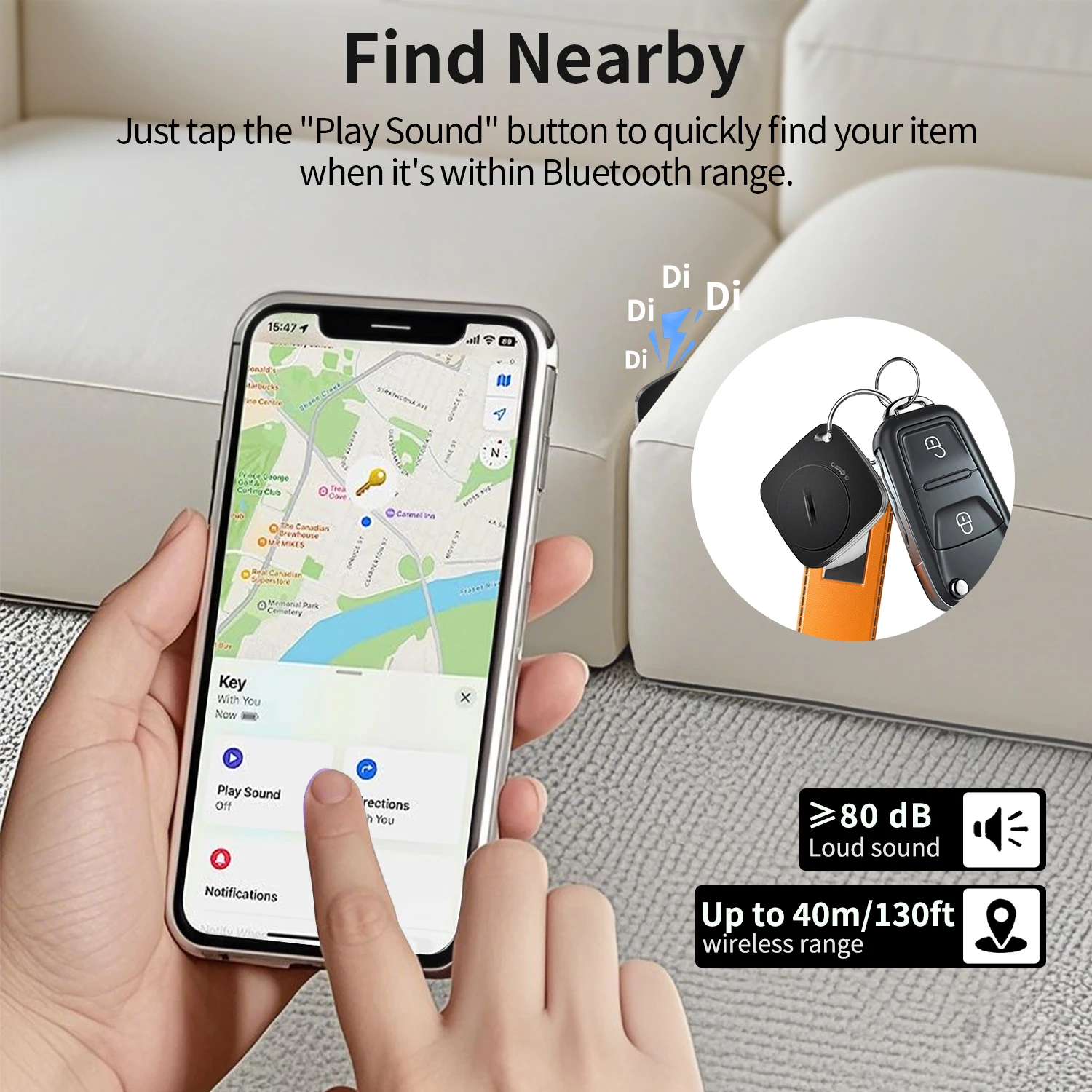 Bluetooth Pet Trackers Item Locator Works with Apple Find My Global Network Smart AirTag for IOS System Item Finder for Key Car