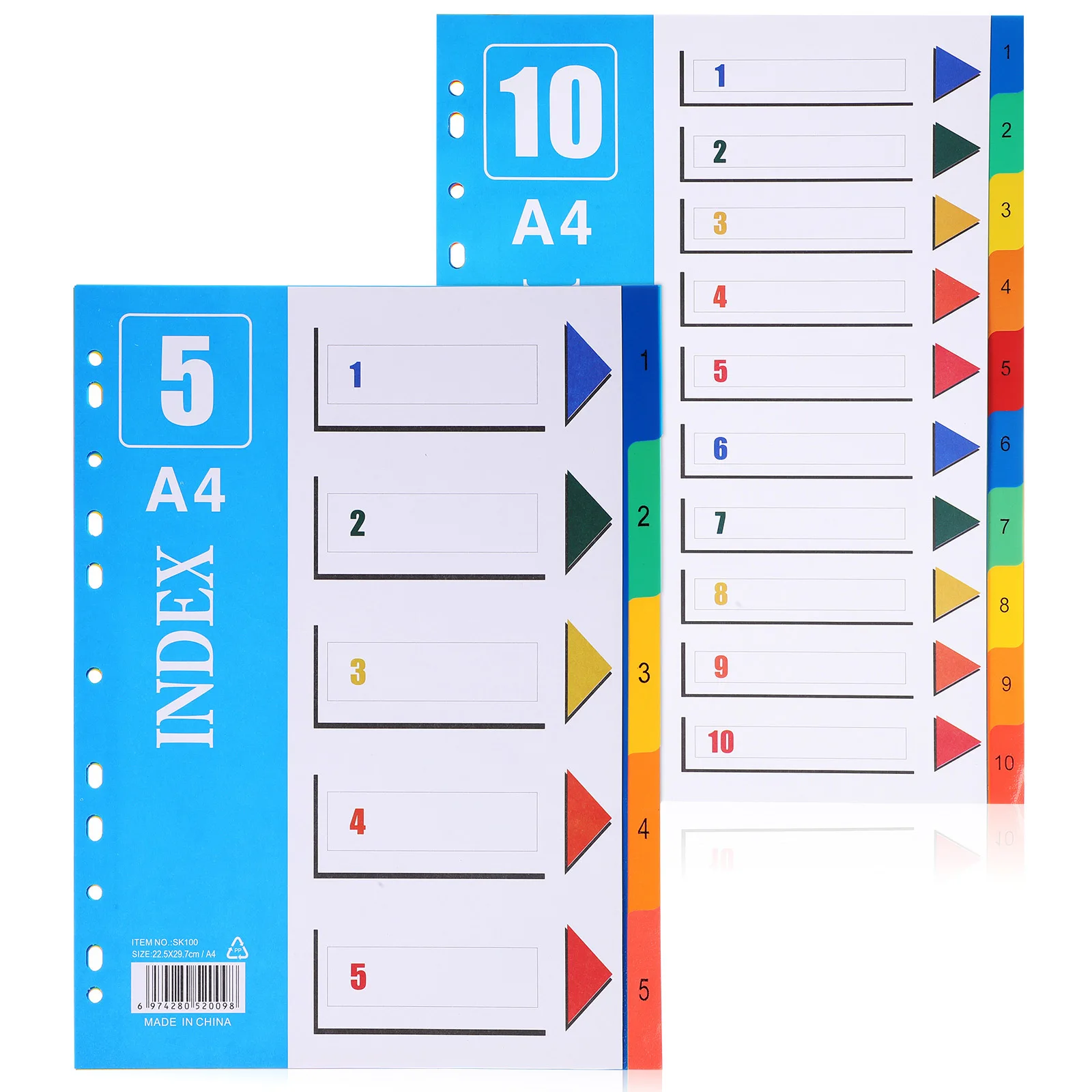 2 قطعة فواصل المجلدات A4 فواصل مؤشر دفتر لعلامات تبويب تصنيف موضوع الموثق المنظمون علامات صفحة المكتب البلاستيك