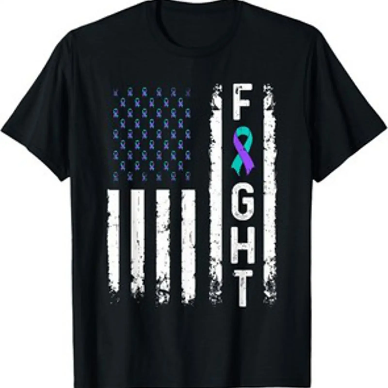 Camiseta de prevención del suicidio con bandera de Estados Unidos, lucha por la salud mental, estilo vintage, unisex, ligeramente lavada, ropa de diseñador