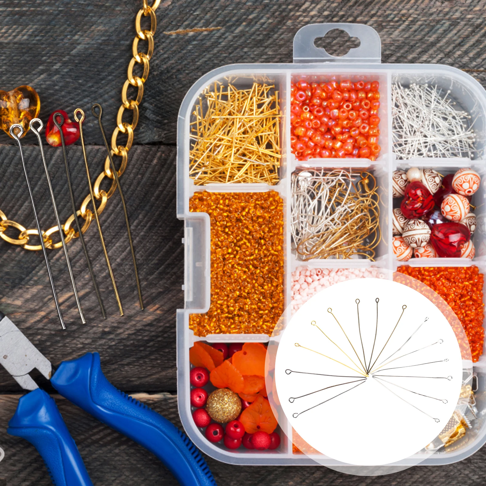

500pcs Eye Jewelry Making Pin Head Pin For Earring Making Supplies Connector Dangles Beaded Chain Accessories Durable Metal