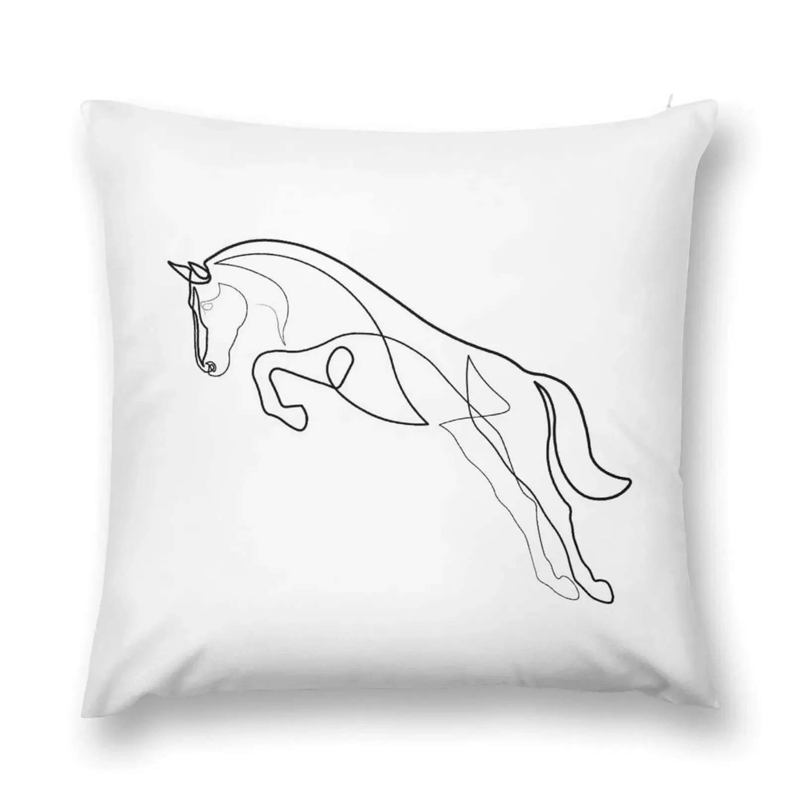 

Jumping horse one line art Throw Pillow Pillow Cases Decorative Luxury Sofa Cushions pillow