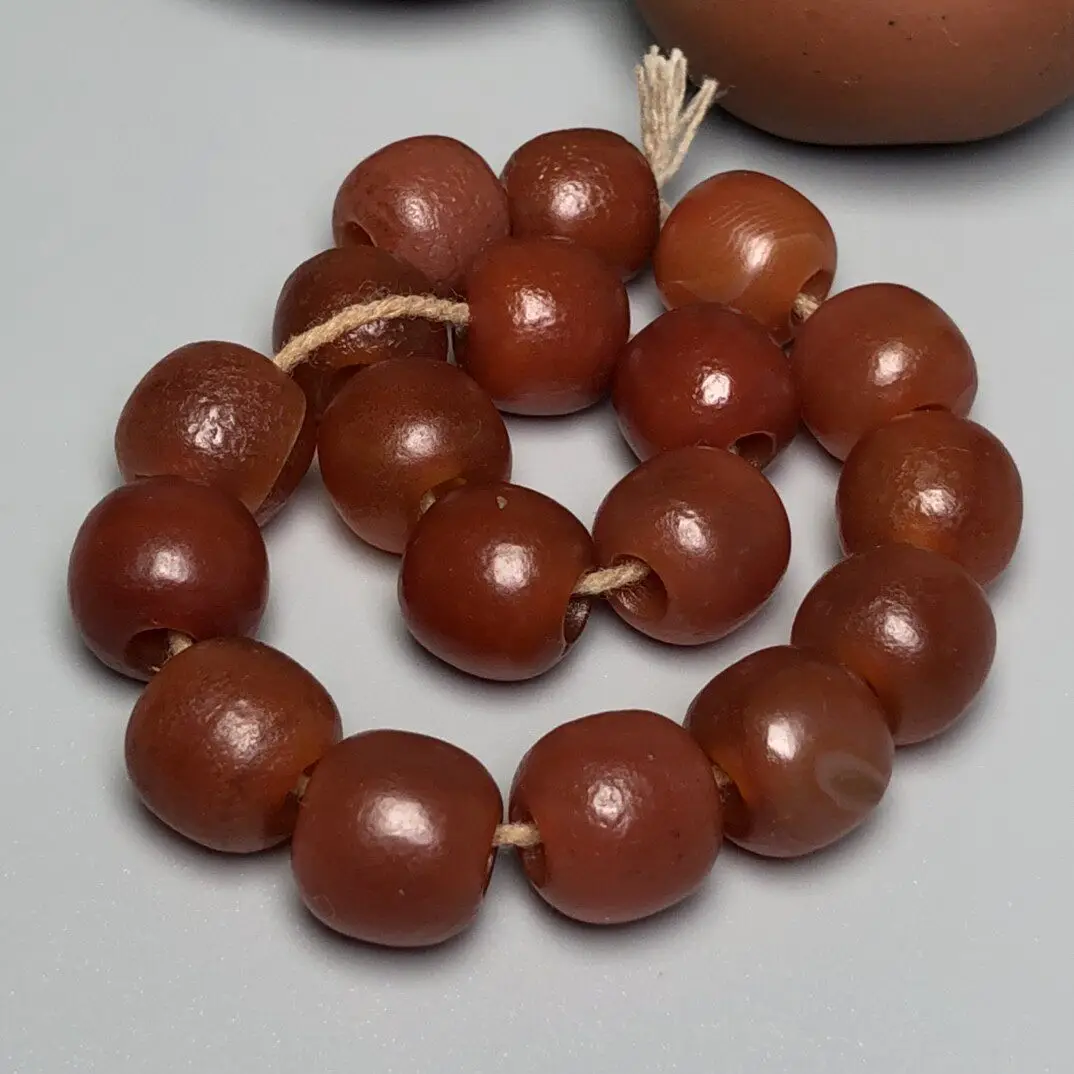 

Natural persimmon agate drum bucket bead necklace Buddha bead jewelry bracelet necklace with bead partition jewelry 12m