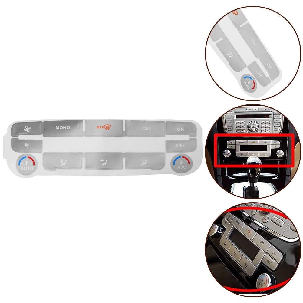 Car Air Condition AC Climate Control Button Repair Decals Sticker For Ford For S-Max For Mondeo Automotive Interior Accessories