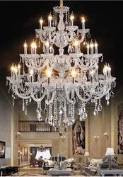 Luxury Crystal Chandelier Light Large 2/3/4 Layers Fashion Lighting Fixture for Living Room Bedroom Hotel Villa